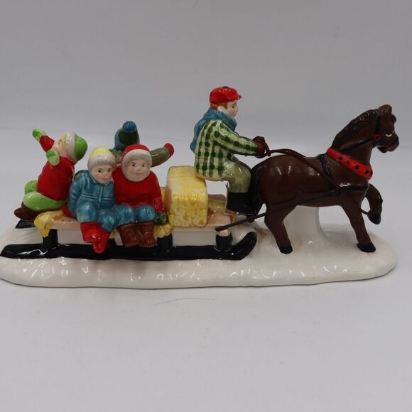 Department 56 1988 Sleigh Ride in the Snow Collectable Ceramic Figure - Picture 1 of 15